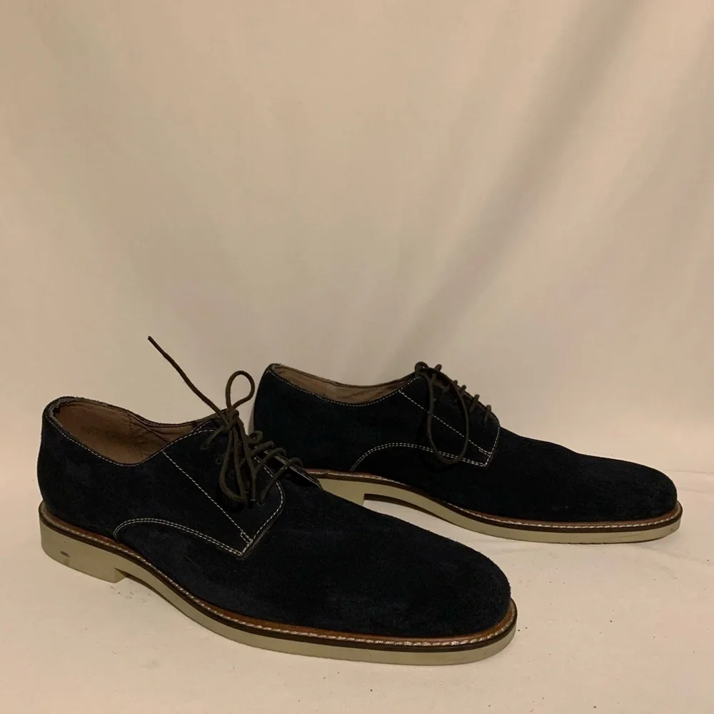 Banana Republic Mens Size 11.5M Blue Suede Oxford/Derby Buisines Casual Shoes.